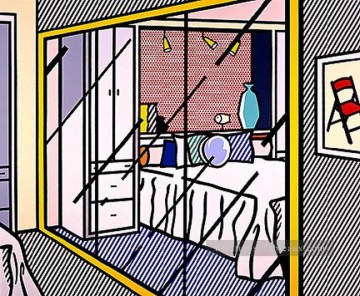 Roy Lichtenstein Painting - interior with mirrored closet 1991 Roy Lichtenstein